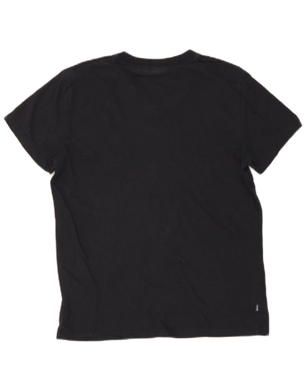 Camiseta feminina Superdry UK 16 grande algodão azul marinho