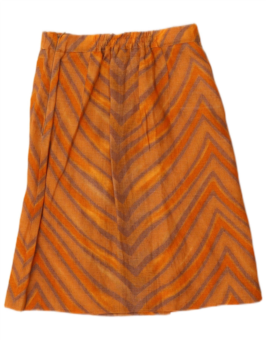 Saia evasê feminina STIZZOLI IT 42 médio W28 viscose listrada laranja