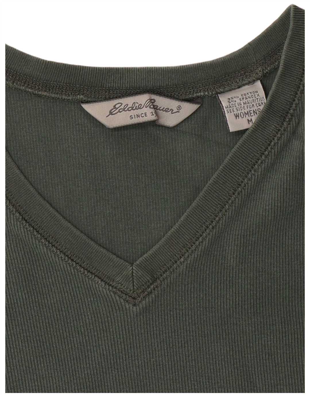 Camiseta feminina EDDIE BAUER UK 14 algodão verde médio
