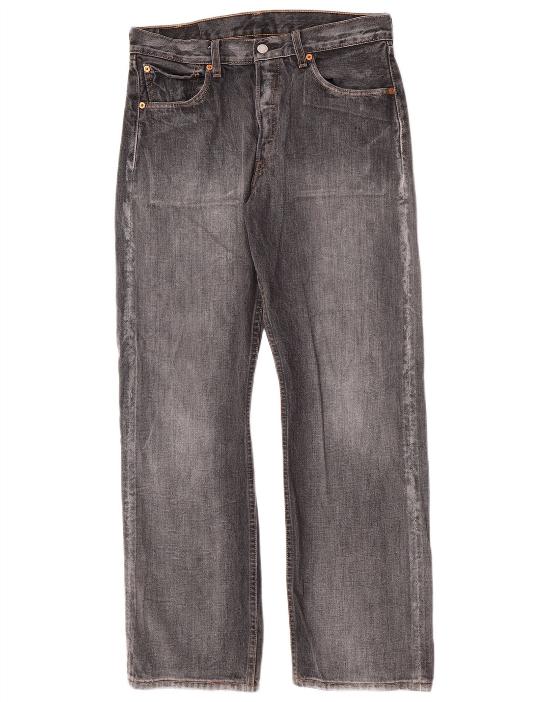 Calça jeans masculina Levi's 501 Straight W32 L30 cinza algodão