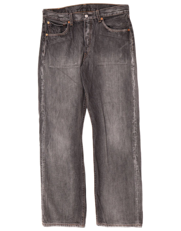 Calça jeans masculina Levi's 501 Straight W32 L30 cinza algodão