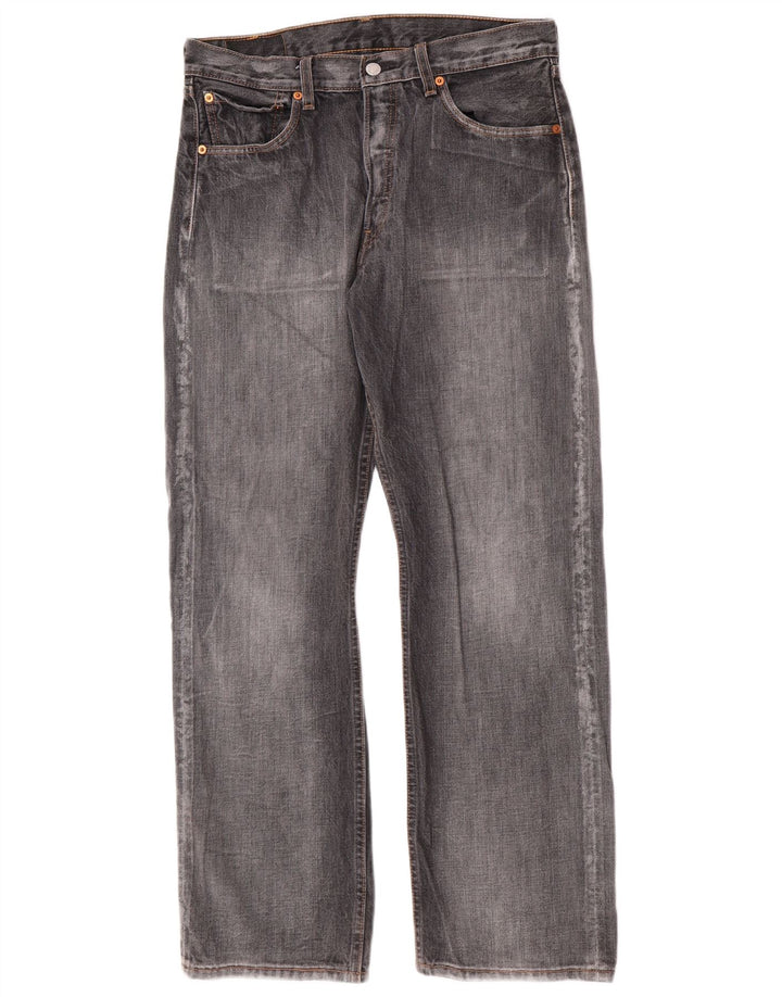 Calça jeans masculina Levi's 501 Straight W32 L30 cinza algodão