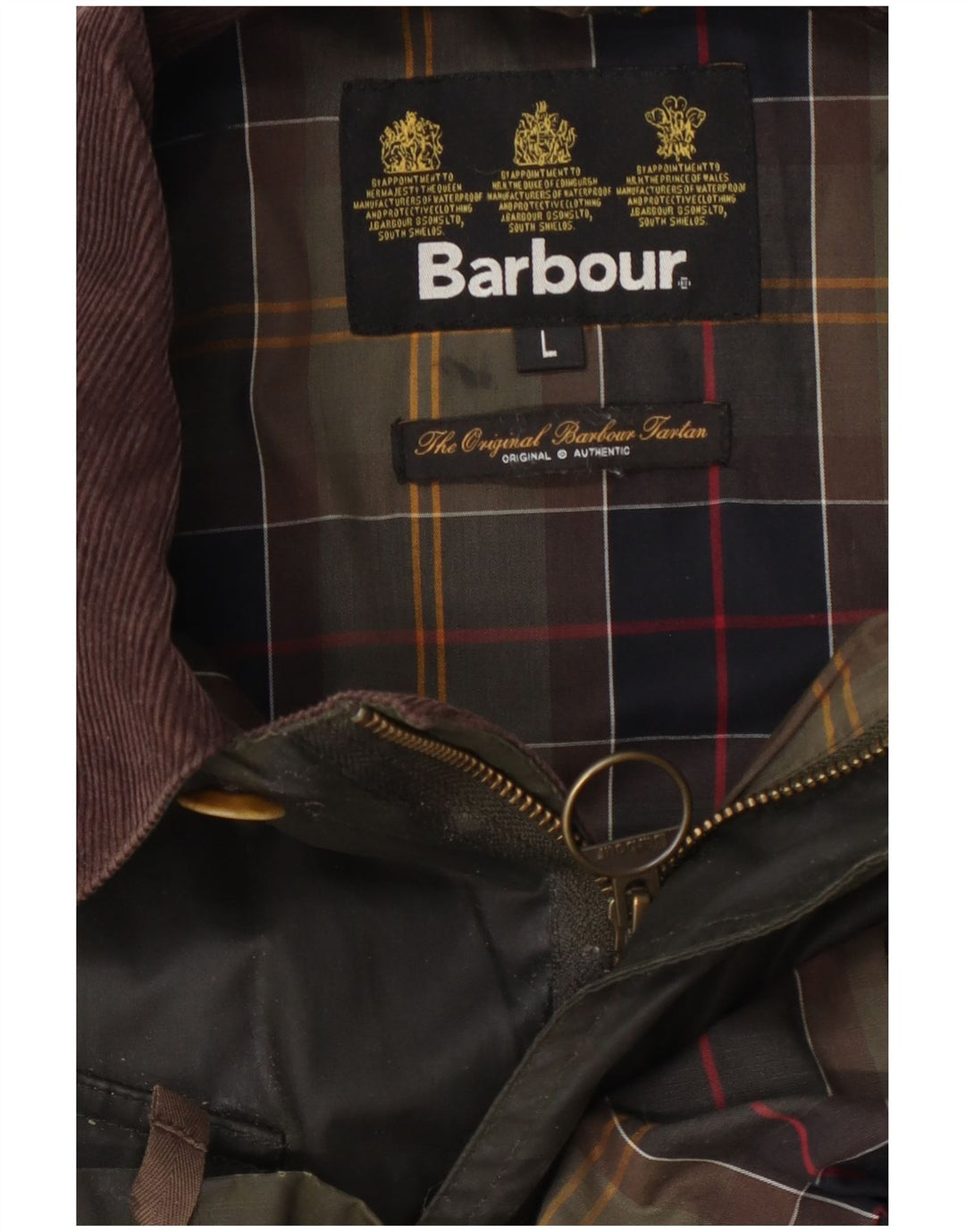 Jaqueta masculina de algodão encerado Barbour Reino Unido 40 grande bloco colorido cáqui