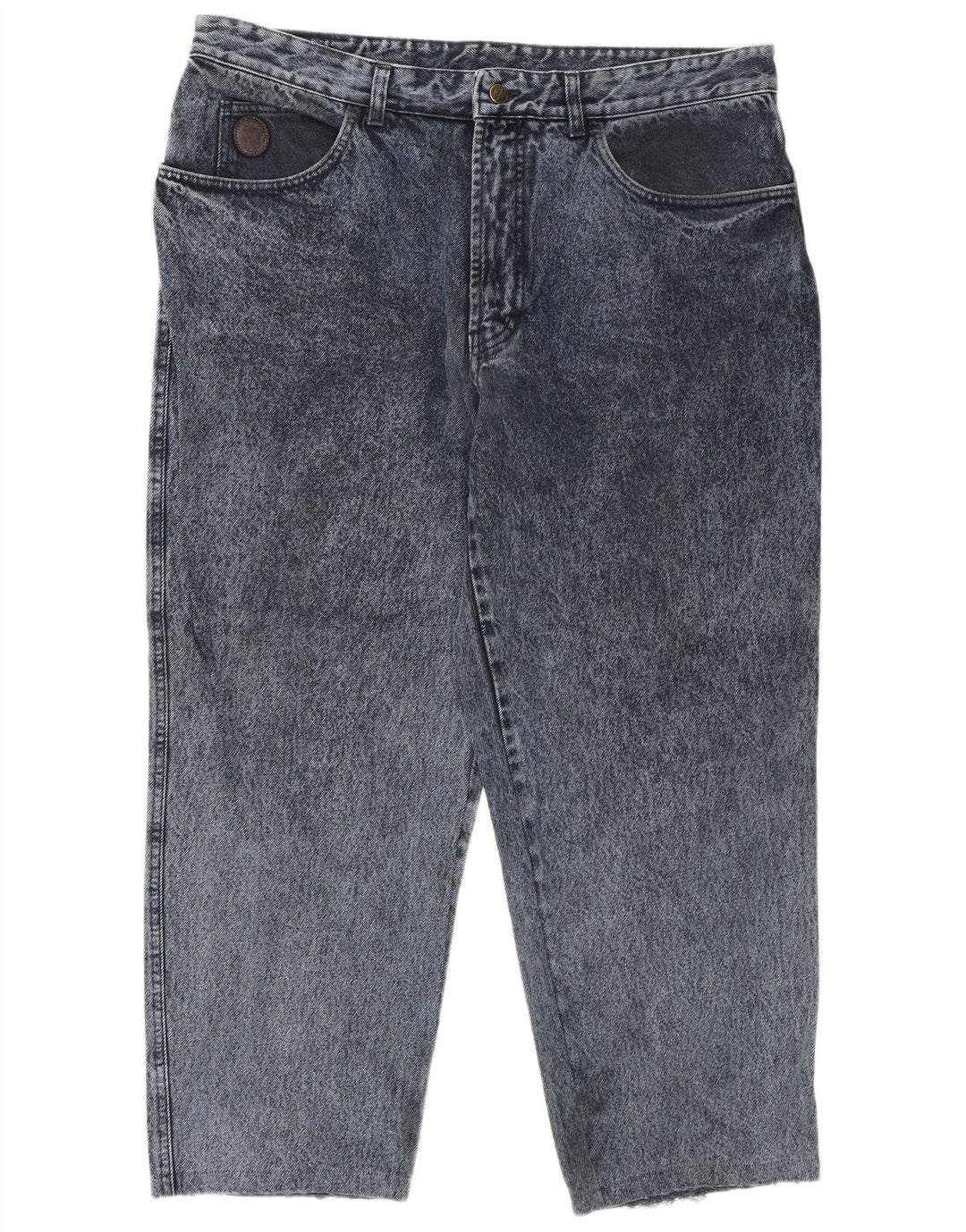 Trussardi Calça jeans reta masculina W42 L28 algodão azul