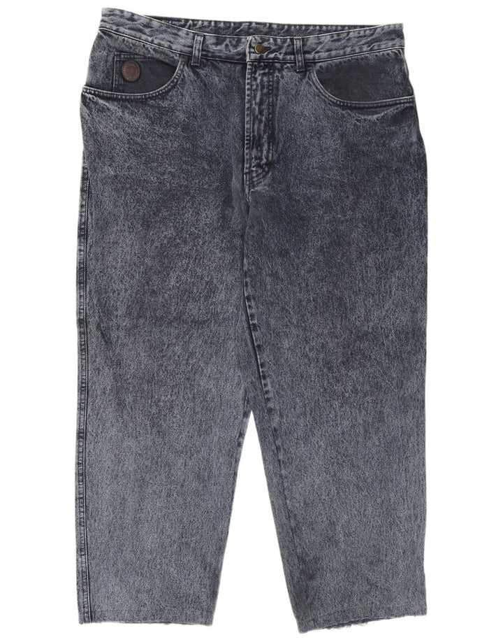 Trussardi Calça jeans reta masculina W42 L28 algodão azul
