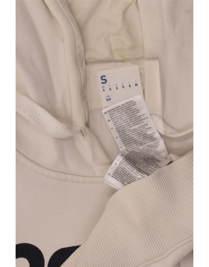 REEBOK Mens Classic Graphic Hoodie Jumper Small White Cotton