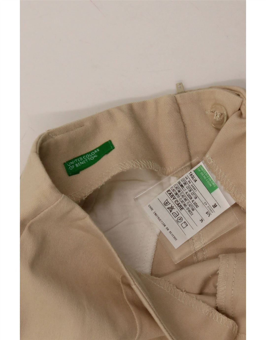 BENETTON Womens Mini Skirt IT 38 XS W24  Beige Cotton Vintage Benetton and Second-Hand Benetton from Messina Hembry 