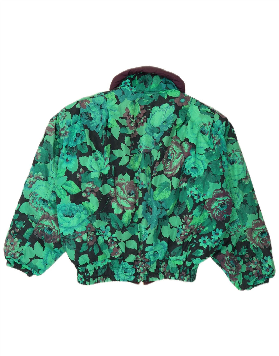 Jaqueta corta-vento grande Belfe & feminina Reino Unido 12 nylon floral verde médio
