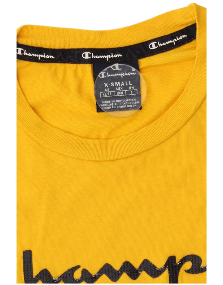 Camiseta gráfica masculina Champion XS algodão amarelo