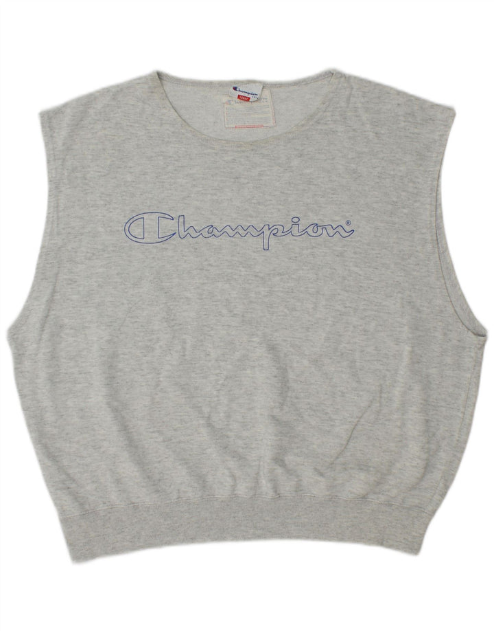 Jumper de moletom gráfico grande feminino Champion UK 16 grande cinza