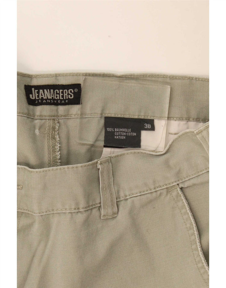 Shorts cargo masculino Jeanagers W38 XL algodão cáqui