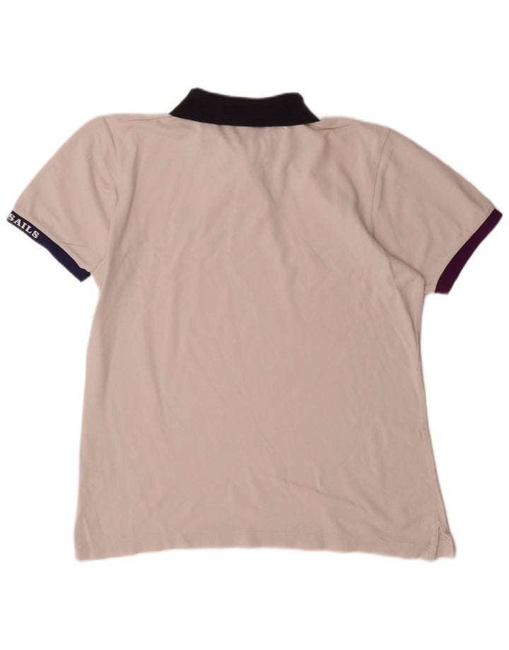Camisa polo masculina de rugby North Sails médio algodão branco