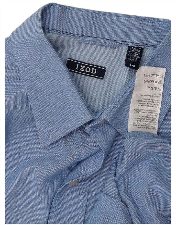 Camisa masculina IZOD grande algodão azul