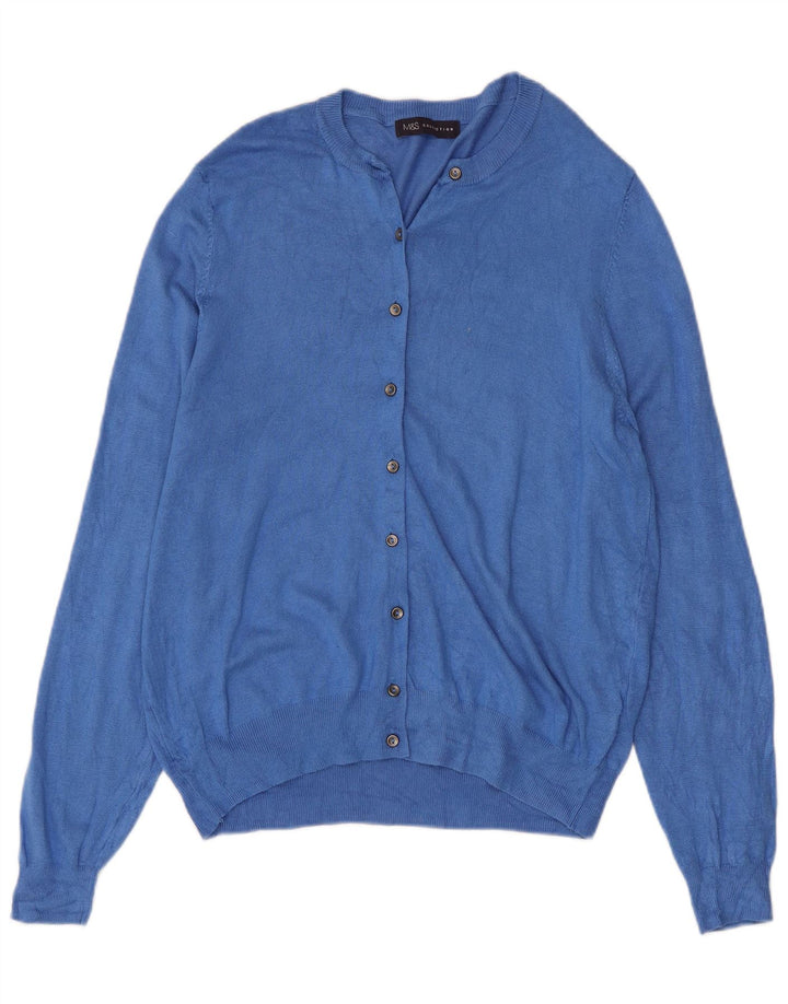 Suéter cardigã feminino MARKS & SPENCER UK 18 XL azul viscose
