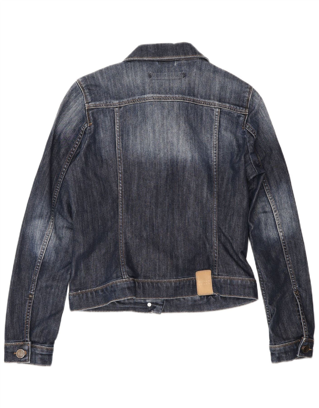 Jaqueta jeans feminina Zara UK 12 algodão azul marinho médio