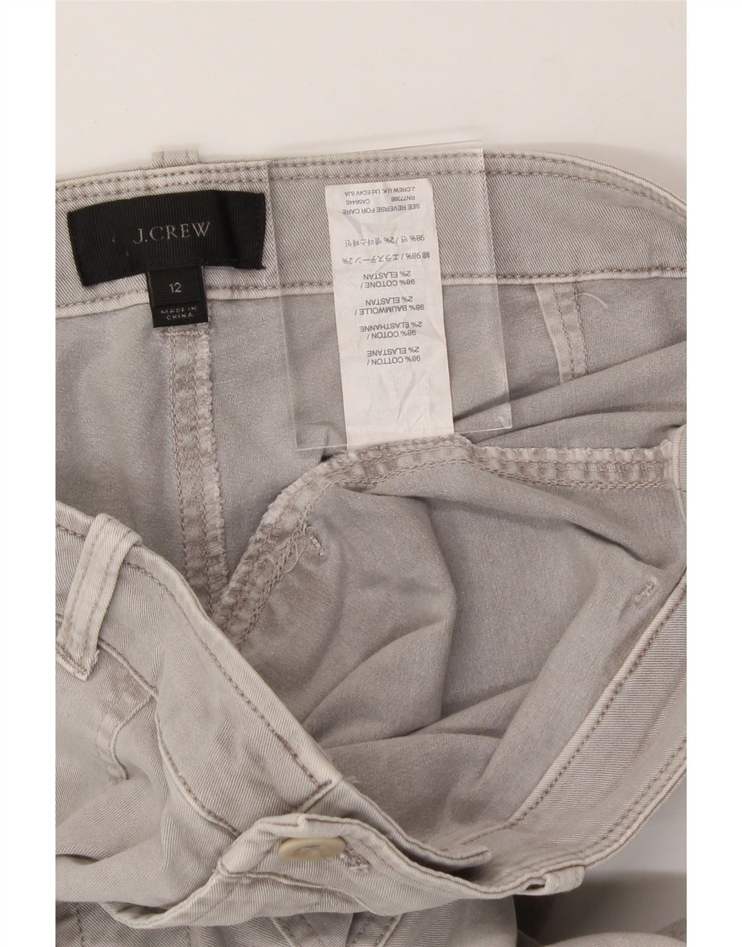 J. CREW Womens Joggers Cropped Trousers US 12 Large W34 L25 Grey Cotton Vintage J. Crew and Second-Hand J. Crew from Messina Hembry 