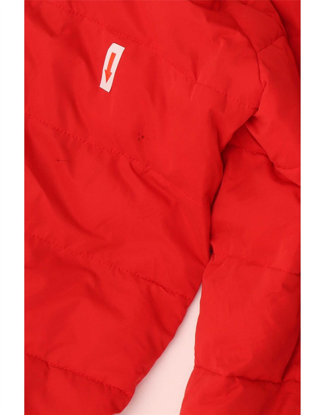 Casaco acolchoado com capuz feminino Superdry UK 14 grande poliéster vermelho