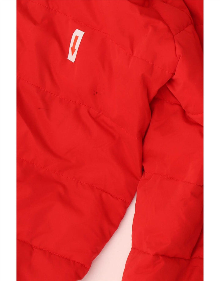 Casaco acolchoado com capuz feminino Superdry UK 14 grande poliéster vermelho