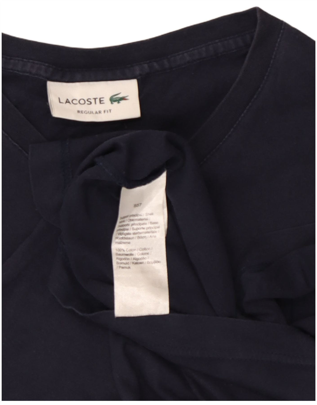 Camiseta masculina Lacoste Regular Fit Top médio algodão azul marinho