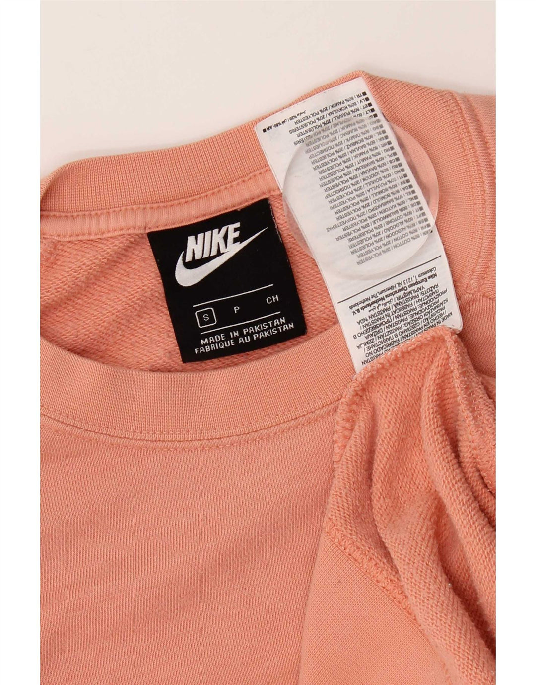 Nike feminino oversized moletom jumper reino unido 10 pequeno algodão rosa
