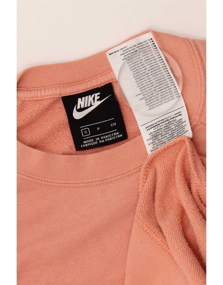 Nike feminino oversized moletom jumper reino unido 10 pequeno algodão rosa