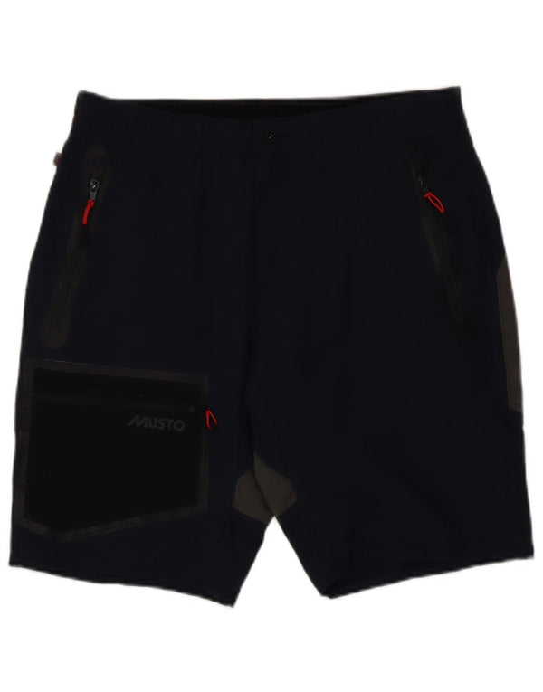 Musto Mens Cargo Shorts W32 Médio Azul Marinho Colourblock Poliamida