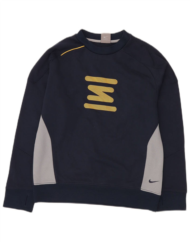 Moletom masculino NIKE Jumper 10-11 anos médio azul marinho colorblock