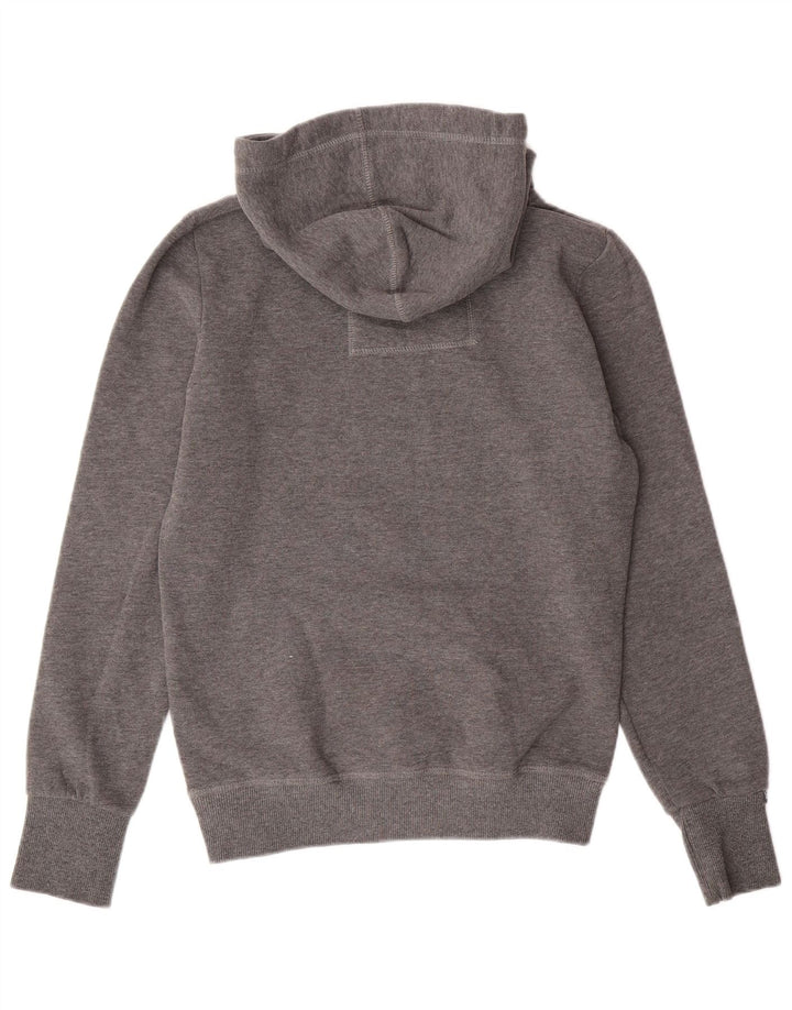 Jumper com capuz feminino SUPERDRY UK 10 pequeno algodão cinza