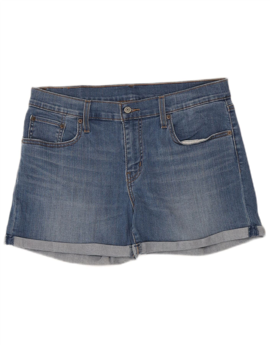 Shorts jeans feminino Levi's W31 grande algodão azul