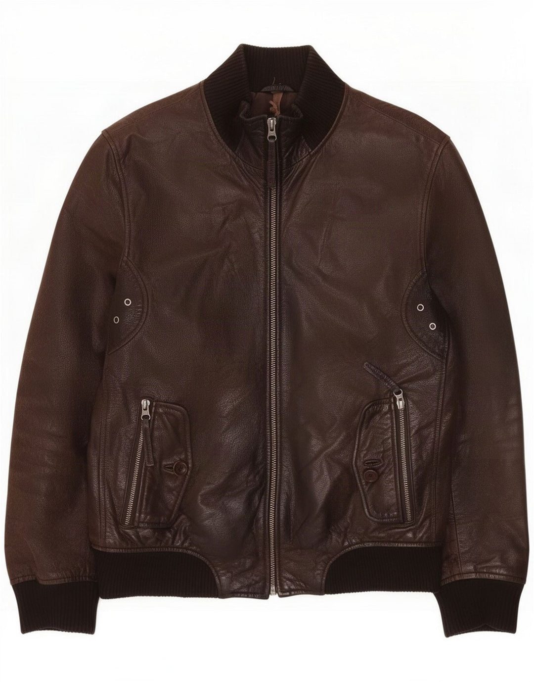 Jaqueta de couro masculina vintage Reino Unido 38 marrom médio