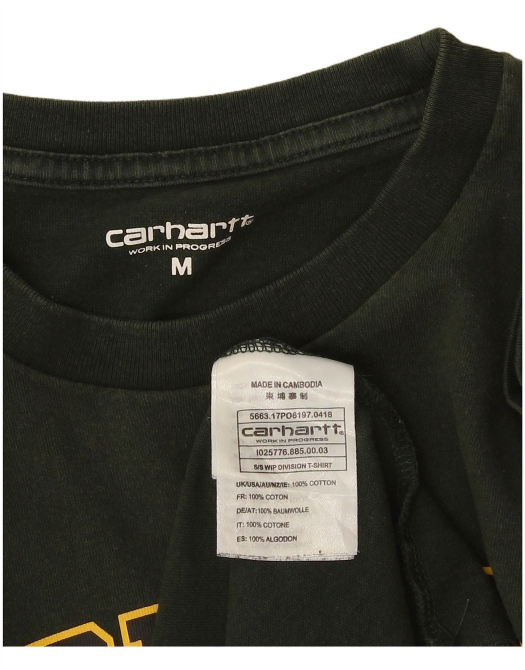 Camiseta masculina gráfica CARHARTT de algodão verde médio