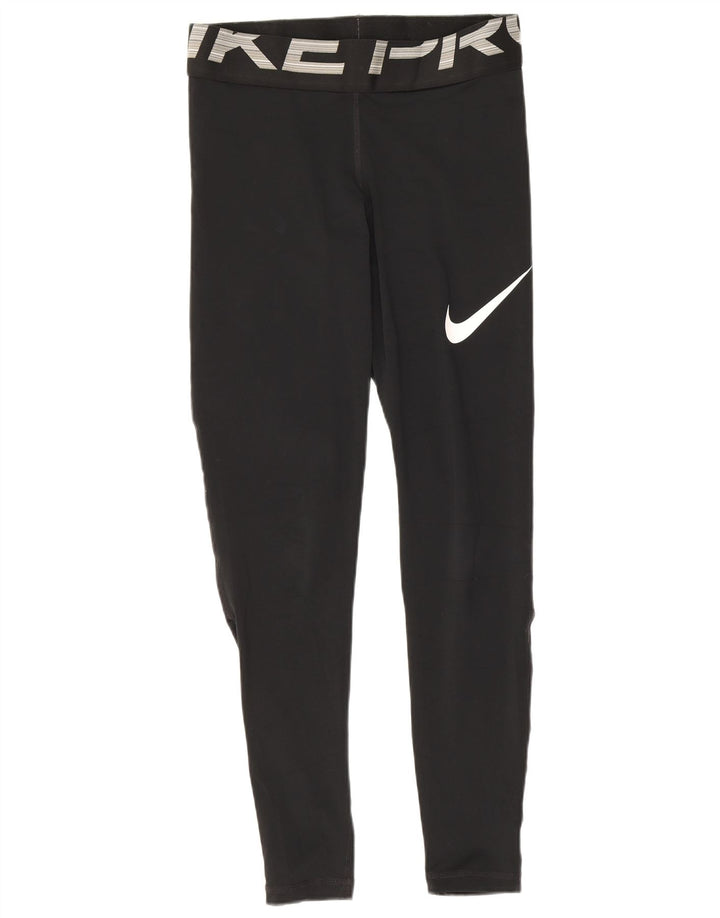 Leggings Nike Womens Dri Fit Graphic UK 8 Pequeno Poliéster Preto