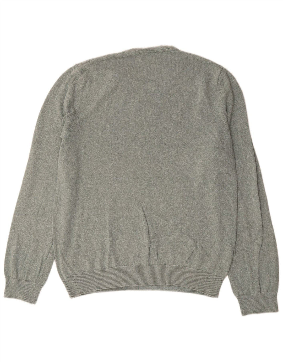 Suéter masculino Marks & Spencer com decote em V grande algodão verde
