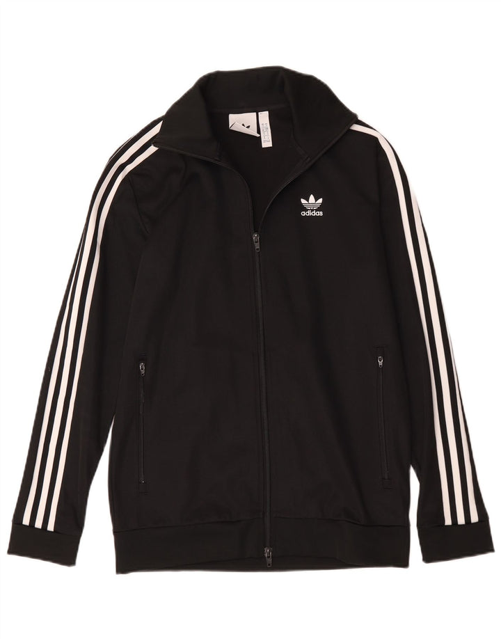 Adidas Mens Tracksuit Top Jacket Pequeno Poliéster Preto