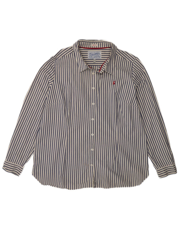 Camisa feminina Joules UK 18 XL algodão listrado azul