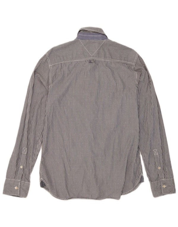 Tommy Hilfiger Mens Shirt Small Blue Pinstripe Cotton
