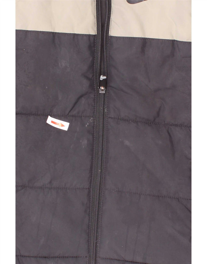 Colete acolchoado Nike Boys 4-5 anos pequeno preto colorblock poliéster