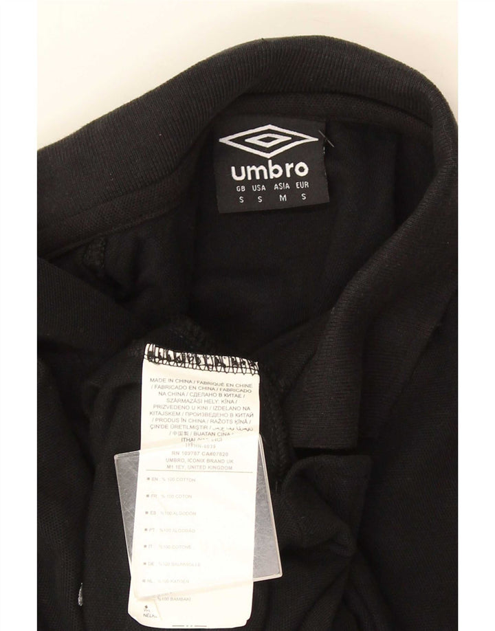 Camisa polo masculina Umbro pequena de algodão preto