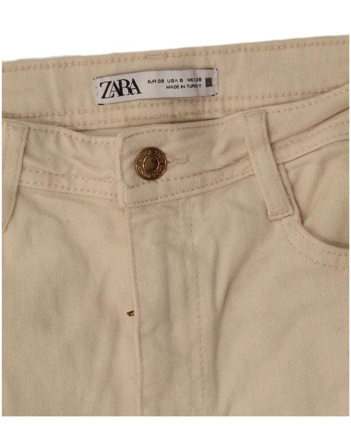 Zara Jeans Slim Feminino EU 38 Pequeno W28 L33 Off White