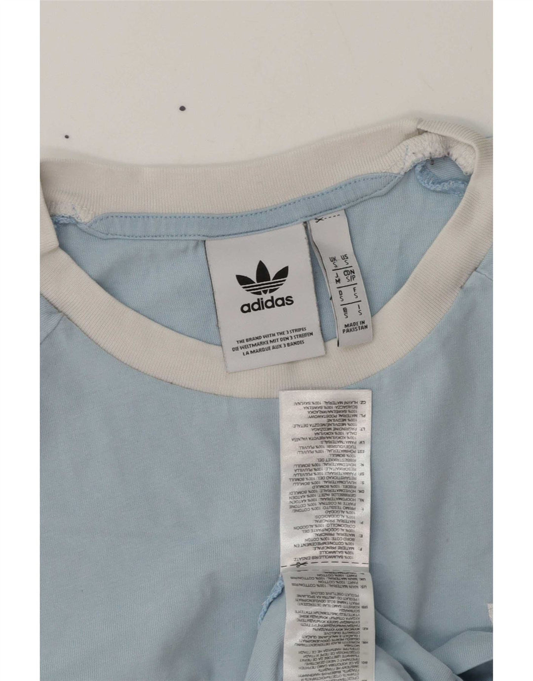 Adidas Mens Camiseta Top Pequeno Algodão Azul