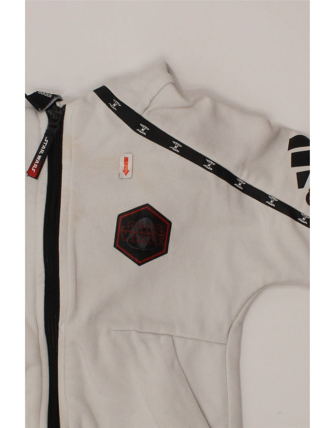ADIDAS Meninos Star Wars Zip Hoodie Suéter 3-4 Anos Branco Colorblock