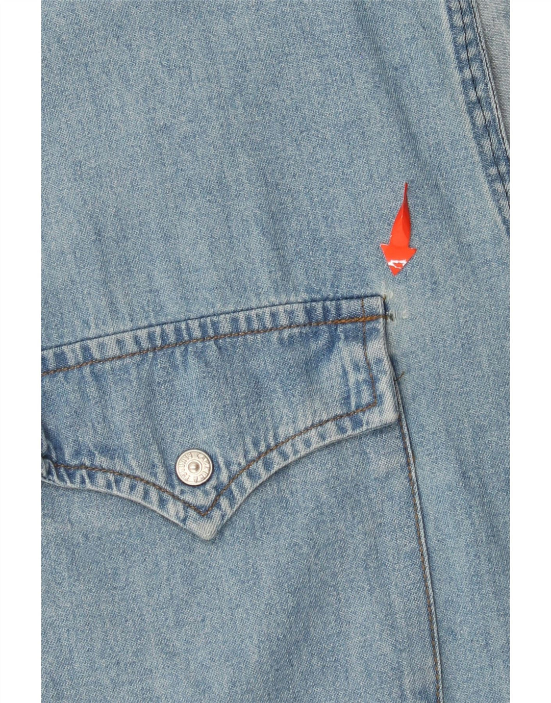 Camisa jeans masculina sem mangas CARRERA tamanho 43/44 XL algodão azul