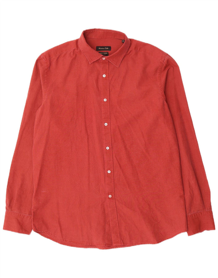 Camisa masculina Massimo Dutti XL algodão vermelho
