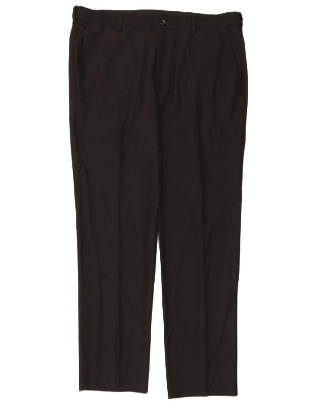 Calça masculina de ajuste regular Marks & Spencer W40 L33 poliéster preto