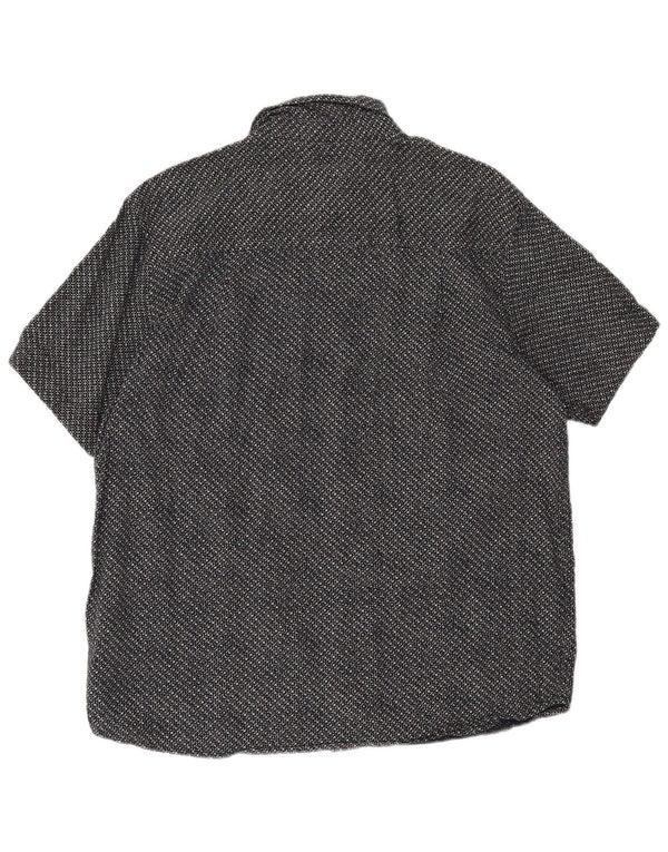 Camisa masculina de manga curta Mountain Warehouse XL azul marinho algodão geométrico