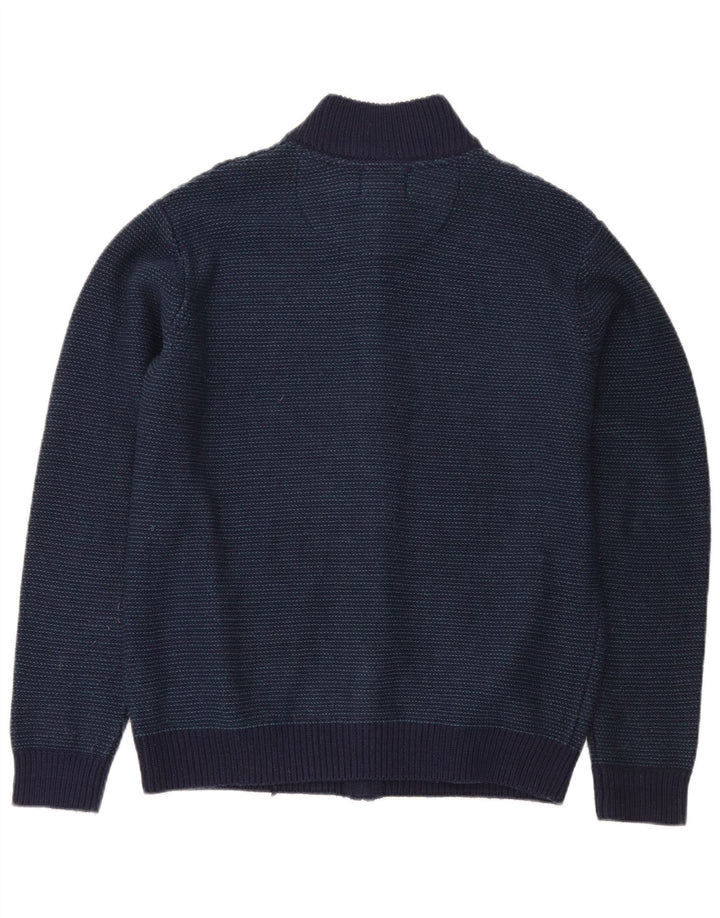 Suéter cardigã masculino Marks & Spencer regular fit médio azul marinho acrílico