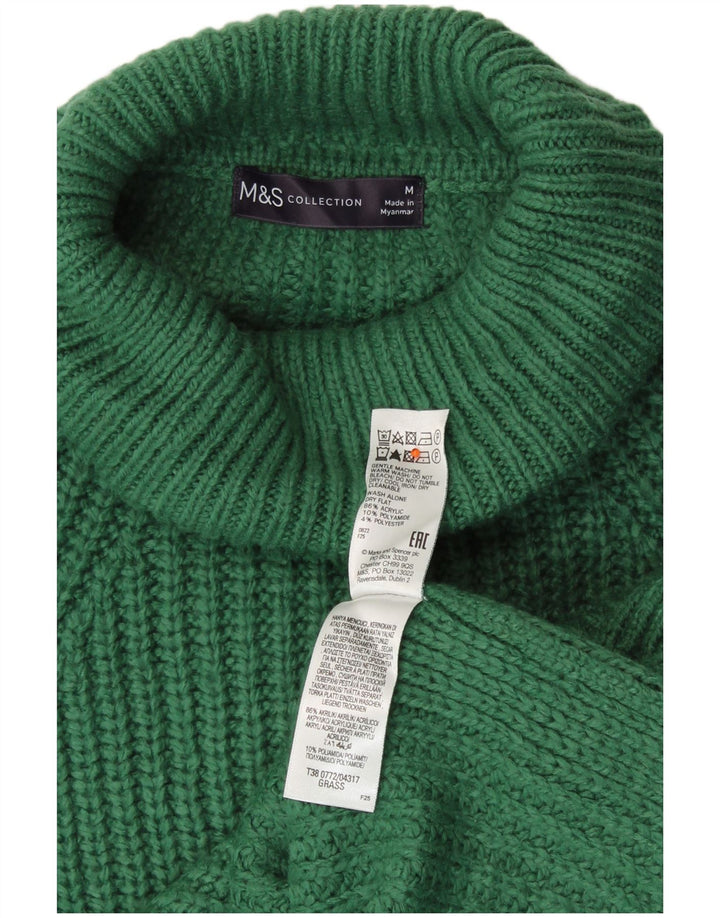 Suéter feminino Marks & Spencer com gola redonda Reino Unido 14 acrílico verde médio
