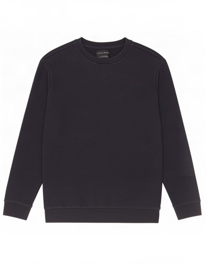 Zara moletom masculino jumper médio azul marinho algodão