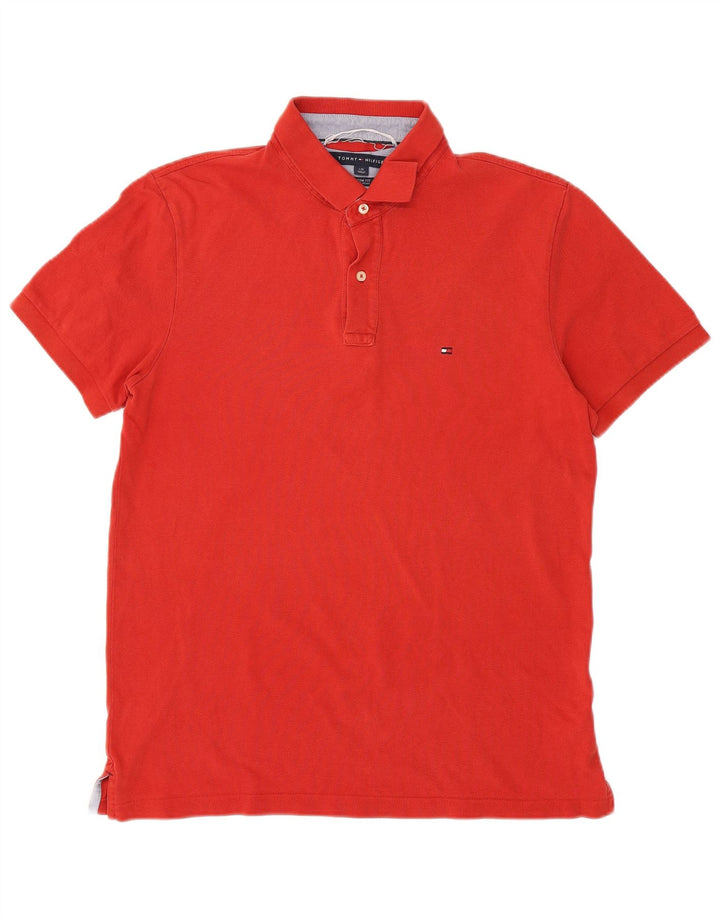 Camisa polo masculina TOMMY HILFIGER Custom Fit grande vermelha