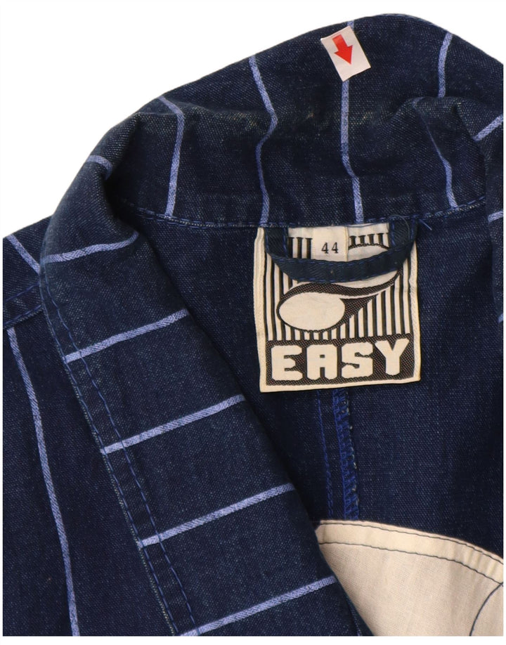 Jaqueta jeans feminina Easy IT 44 algodão listrado azul marinho médio